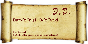 Darányi Dávid névjegykártya